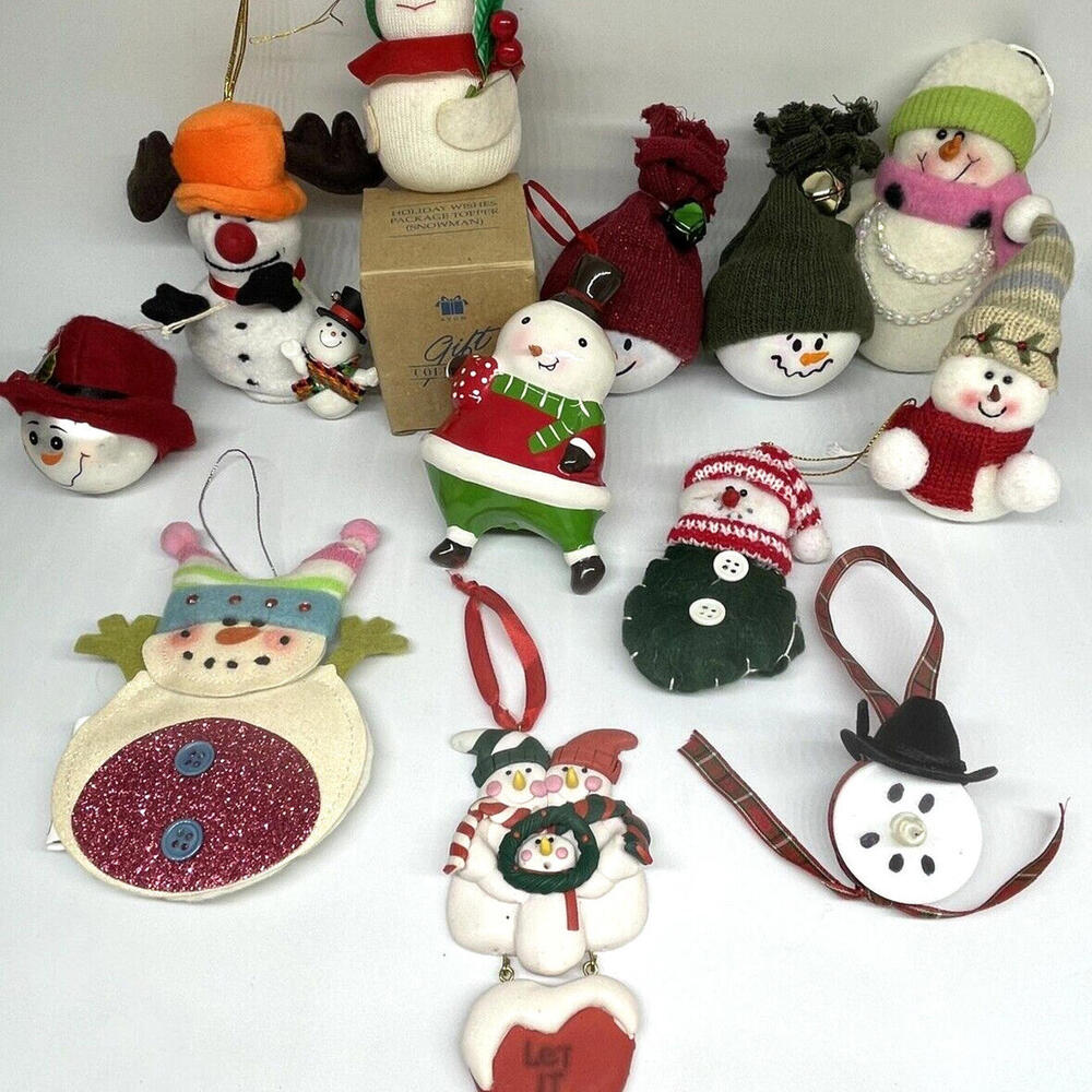 Snowman Christmas Ornaments LOT of 14